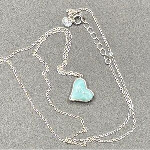A Sterling Silver Larimar pendant the chain is Sterling Silver